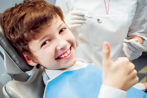 young boy at dentist